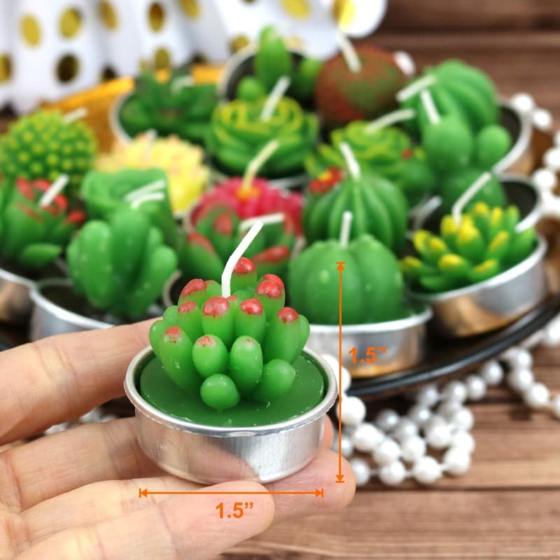18 Pcs Decorative Smokeless Succulent Candles for Home & Events