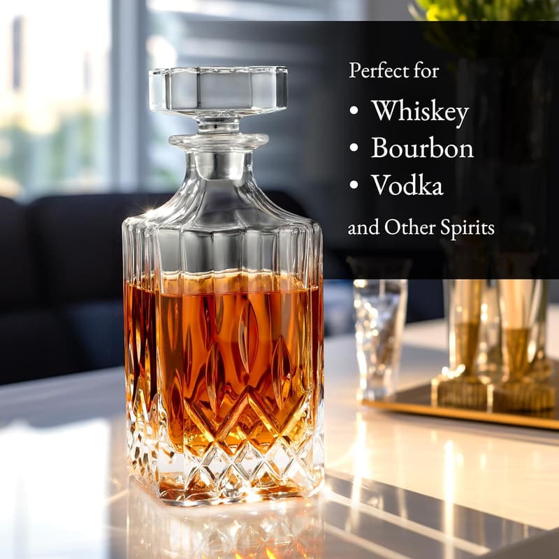 Whiskey Decanter Set for Dad or Husband's Birthday Gift