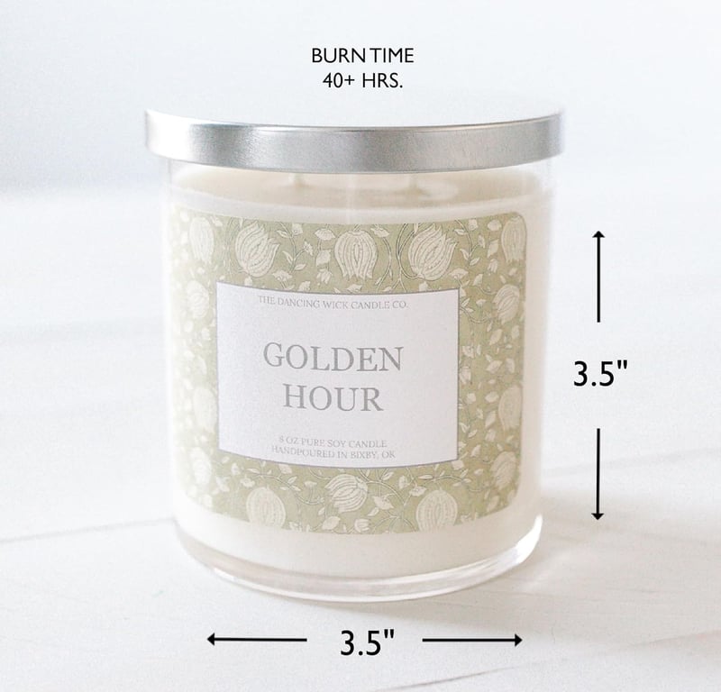 Golden Hour Candle – 8 oz Hand-Poured Soy Wax with Floral Amber Scent