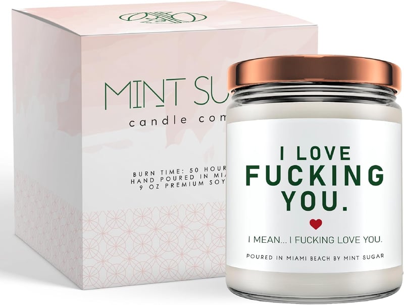 Valentine's Day Scented Soy Wax Candle - Mint Sugar, 9 oz