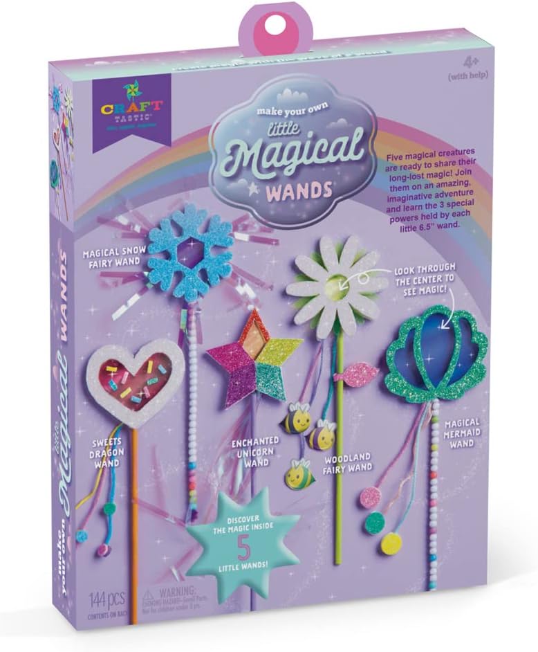 DIY Magic Wands Kit for Kids - 5 Fun Craft Projects, Ages 4+