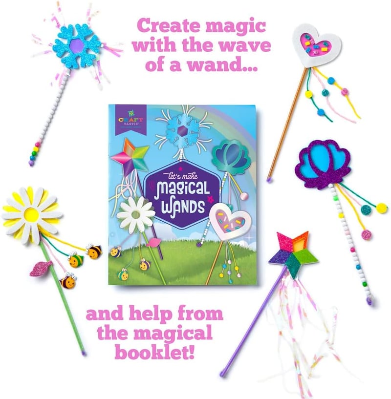 DIY Magic Wands Kit for Kids - 5 Fun Craft Projects, Ages 4+