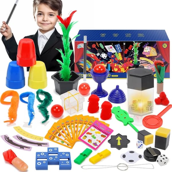 Magic Kit for Kids Ages 6-12 with 75+ Tricks