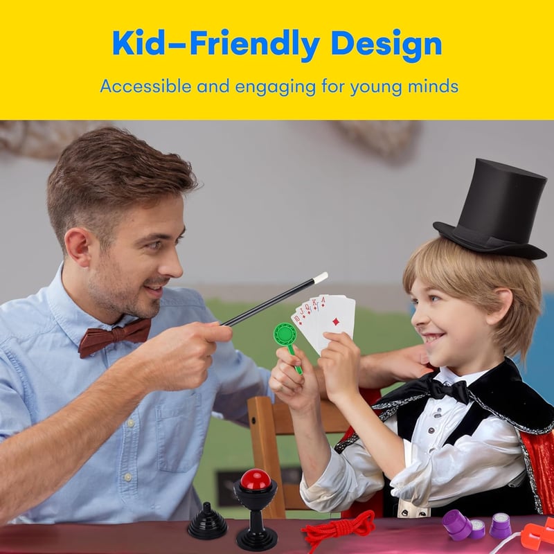 Kids' Beginner Magic Set - 150 Easy Tricks & Quality Props