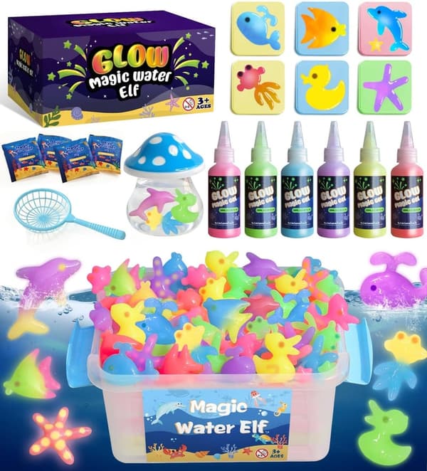 Glow-in-the-Dark Aqua Gel Elf Toy Kit - DIY STEM Gift for Kids
