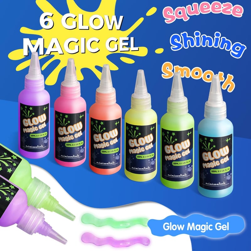 Glow-in-the-Dark Aqua Gel Elf Toy Kit - DIY STEM Gift for Kids
