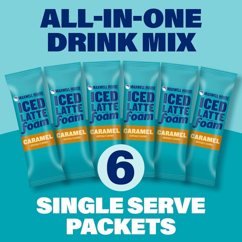 Iced Caramel Latte Drink Mix, 6 Packets, 5.82 oz Total
