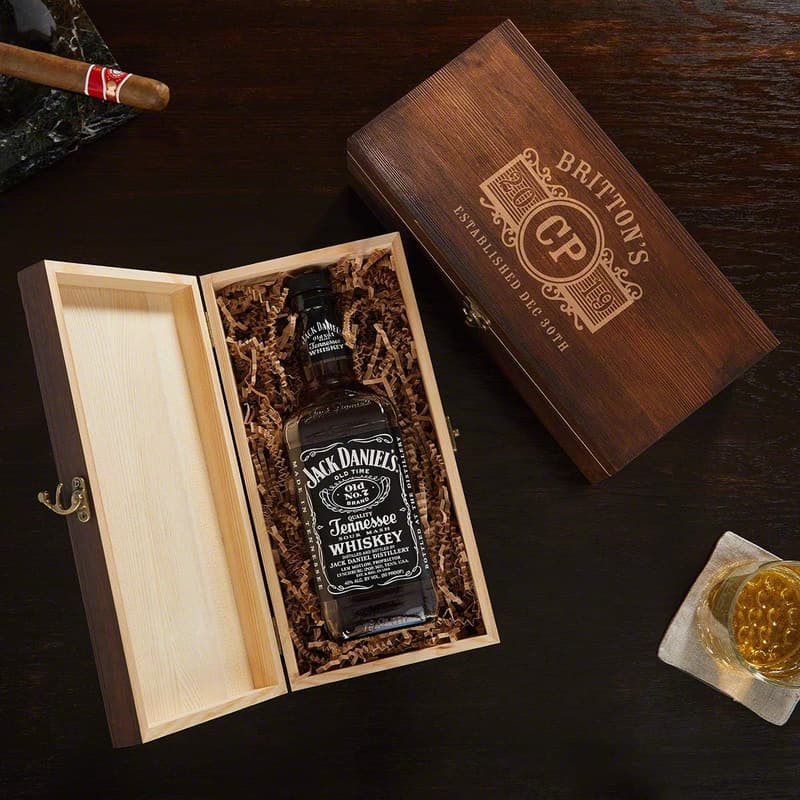 Personalized Wooden Gift Box for Liquor & Whiskey