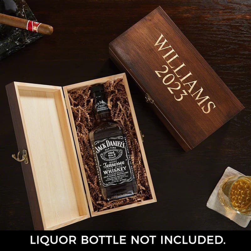 Personalized Wooden Gift Box for Liquor & Whiskey