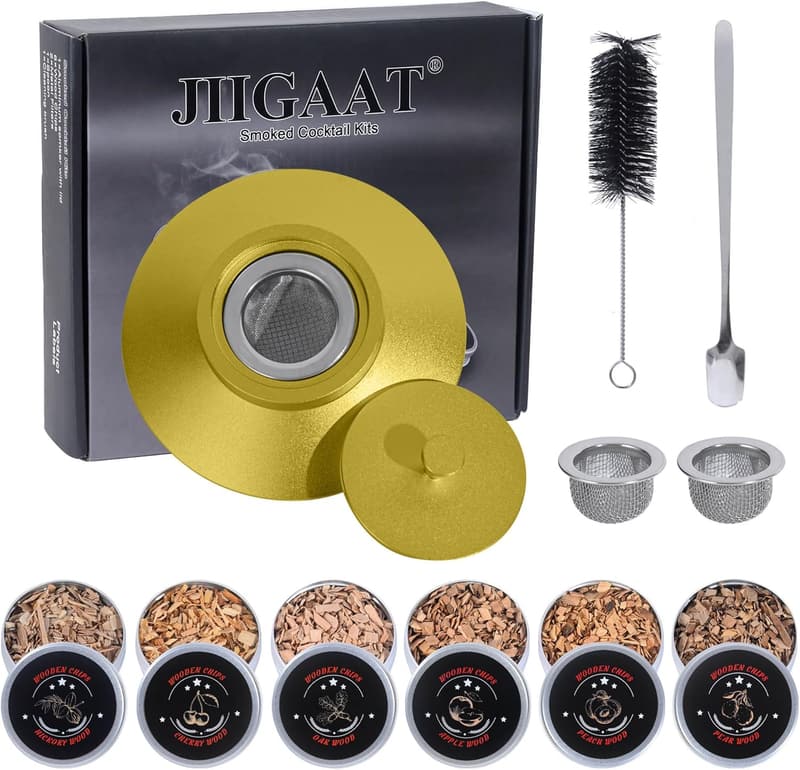 Whiskey Smoker Kit with 6 Wood Chip Flavors for Him