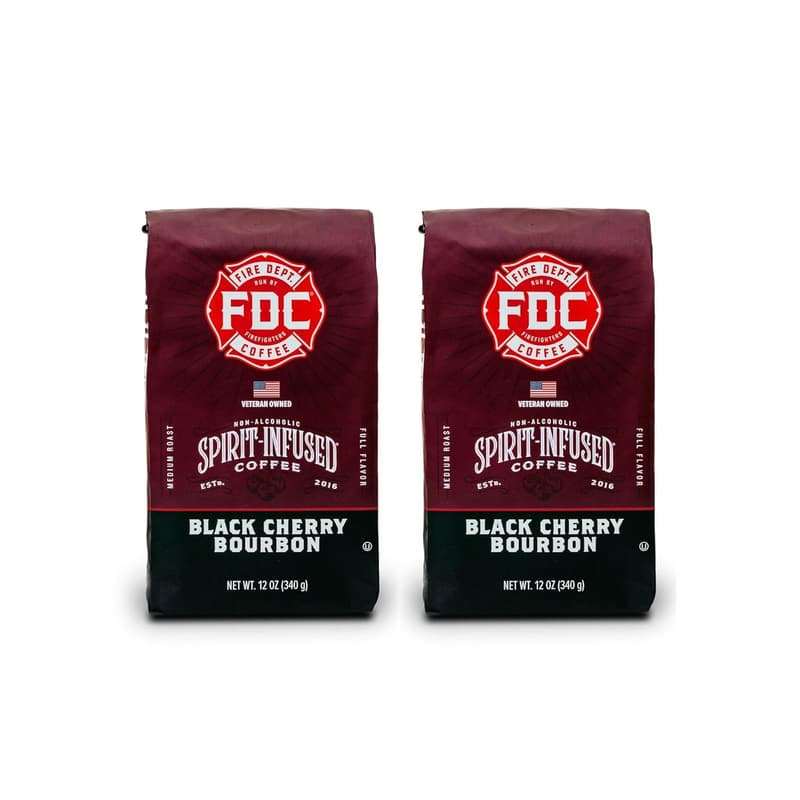 Black Cherry Bourbon Ground Coffee - Veteran Owned, Pack of 2