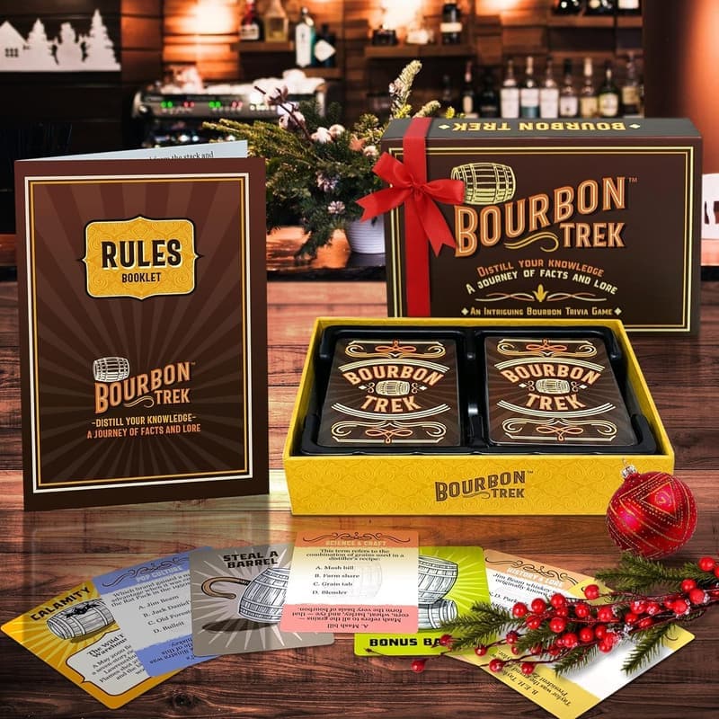 Whiskey Trivia Game for Men: Bourbon Trek Adventure