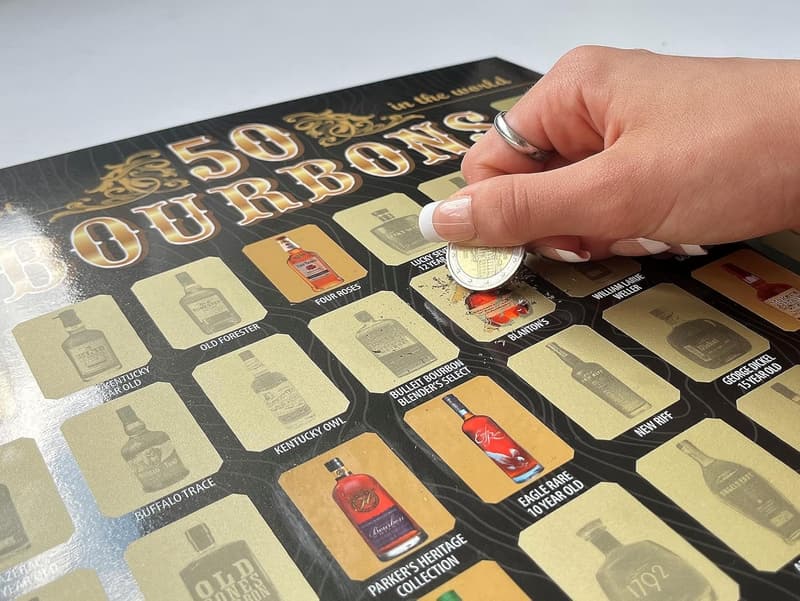 Bourbon Bucket List Scratch Off Poster for Whiskey Lovers