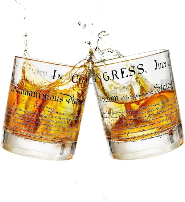 Patriotic Whiskey Glasses Set - 10 oz Tumblers (Set of 2)