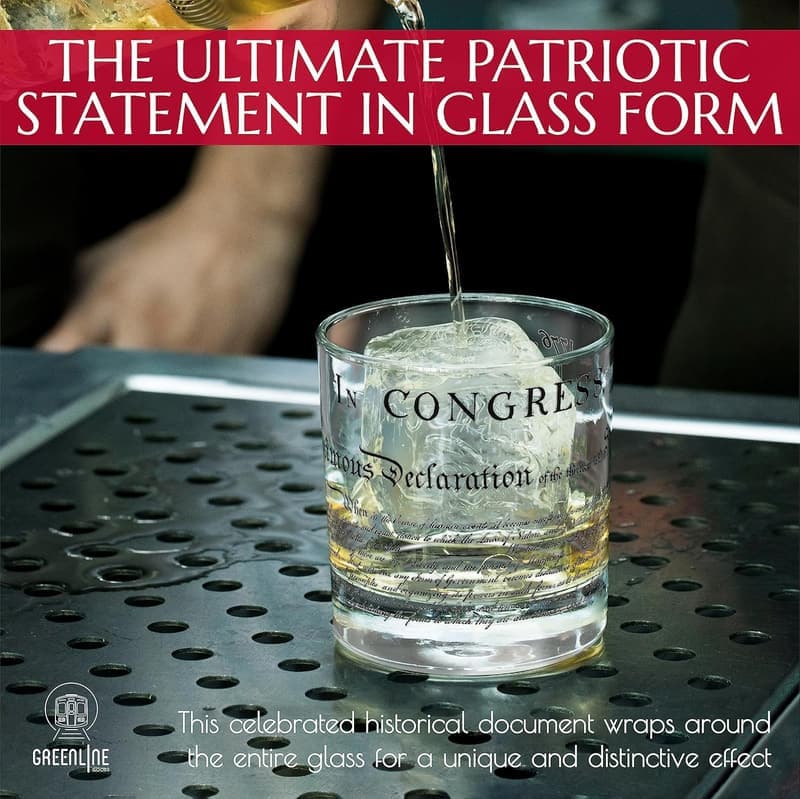 Patriotic Whiskey Glasses Set - 10 oz Tumblers (Set of 2)
