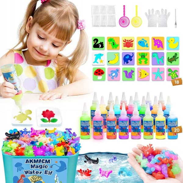 Aqua Fairy Water Gel Kit for Kids - 20 Colors DIY Craft Set