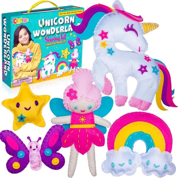 Magical Unicorn Sewing Kit for Girls 7+ - Create 5 Felt Animals