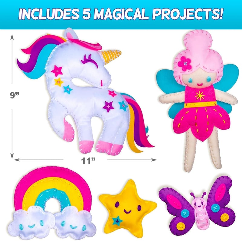 Magical Unicorn Sewing Kit for Girls 7+ - Create 5 Felt Animals