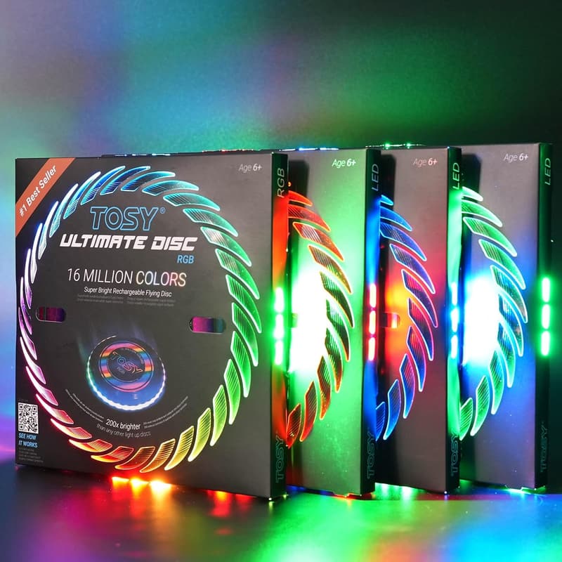 Rechargeable LED Frisbee with Smart Modes - Perfect for Birthdays & Camping
