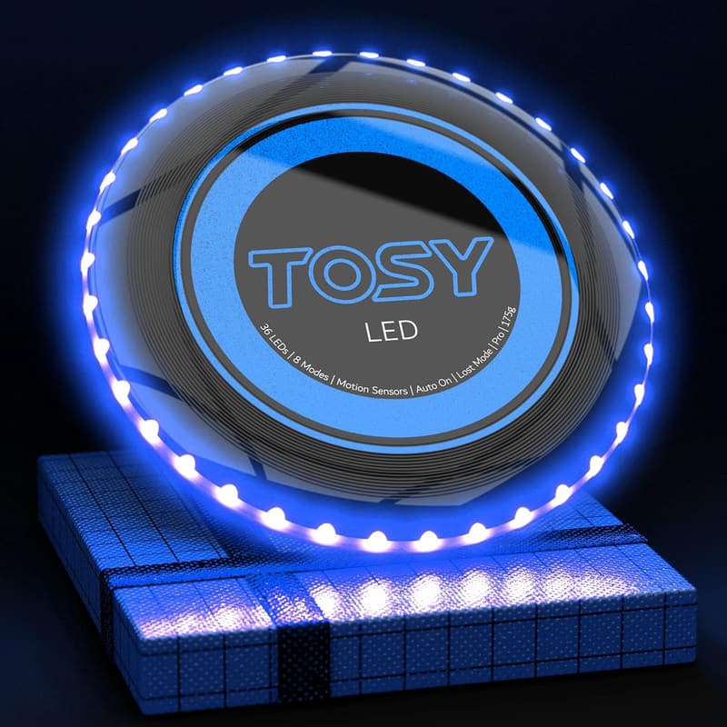 Rechargeable LED Flying Disc - Bright Smart Modes for Birthday