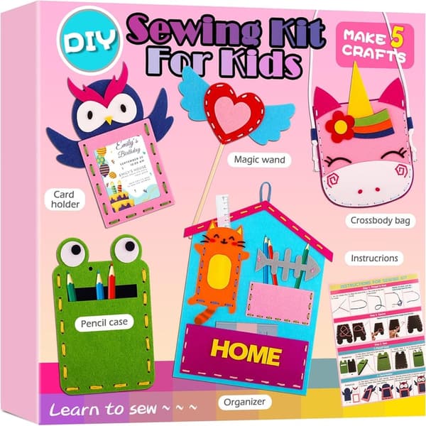 Kids' Beginner Sewing Kit for Ages 4-7 - Fun Felt Crafts