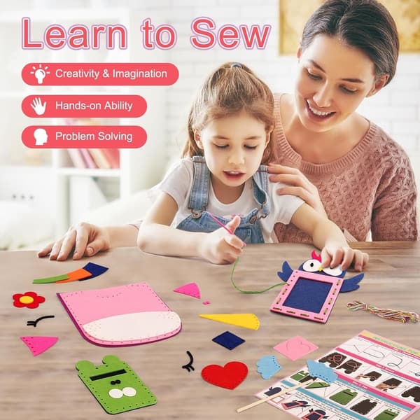 Kids' Beginner Sewing Kit for Ages 4-7 - Fun Felt Crafts