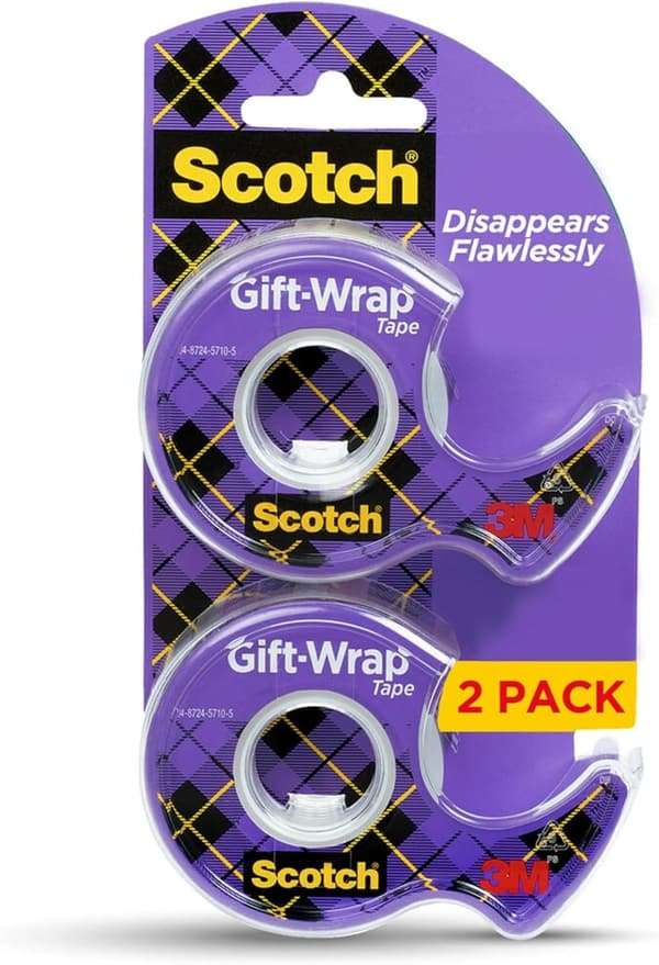 Invisible Scotch Gift Wrap Tape - 3/4 in. x 600 in. (2 Rolls)