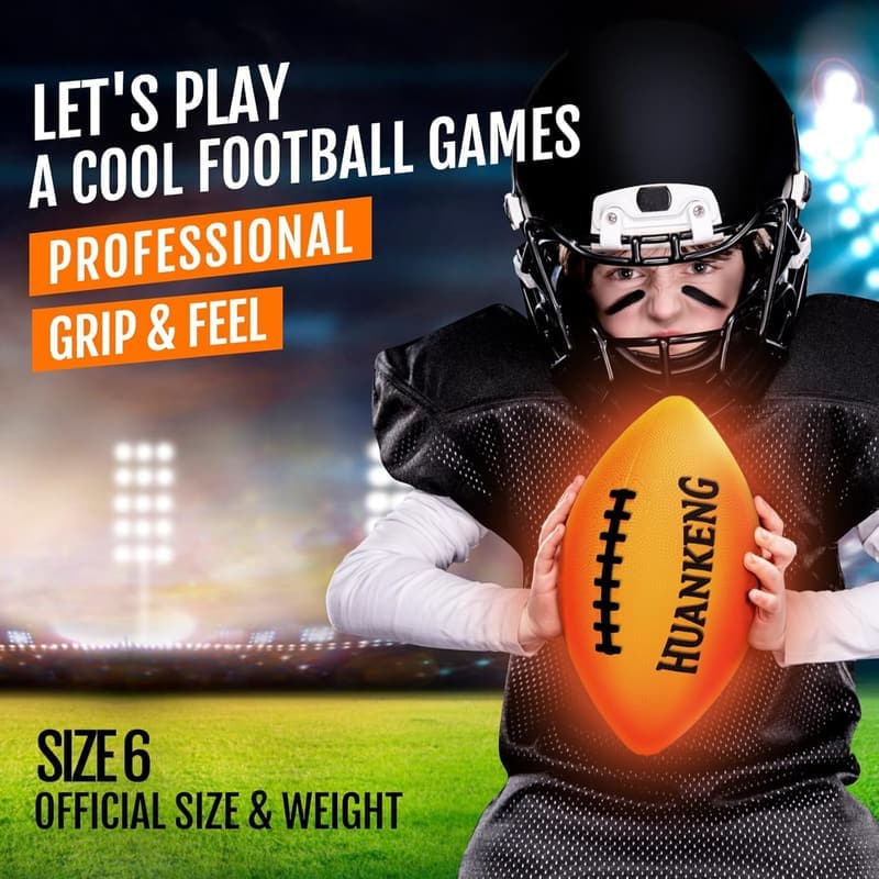 Glow-in-the-Dark Football for Boys Ages 6-15 - Birthday Gift