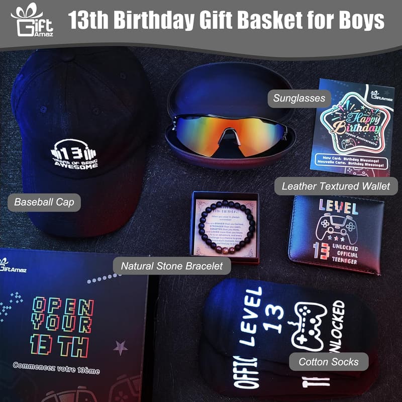13th Birthday Gift Box for Boys - Cool Graduation Ideas