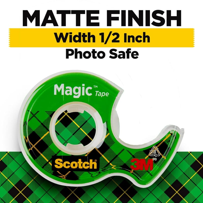 Invisible Scotch Magic Tape for Christmas Card Repair & Gift Wrapping, 2 Rolls
