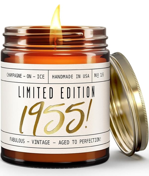 70th Birthday Soy Candle 'Limited Edition 1955' - 9oz, 50Hr Burn