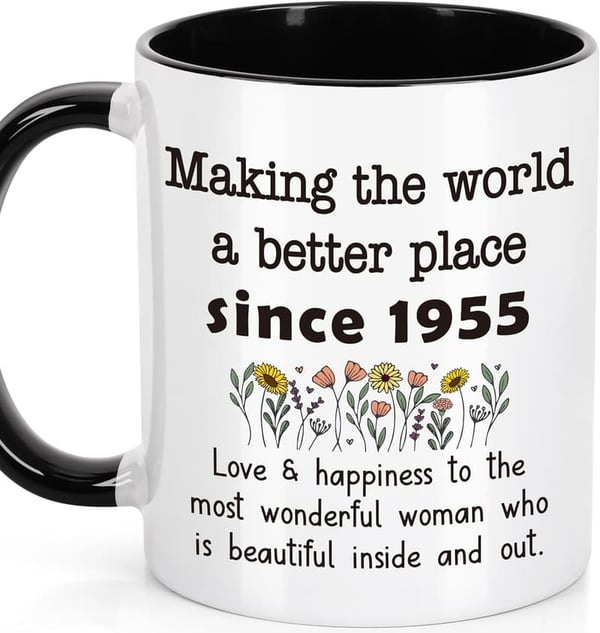 70th Birthday Coffee Mug Gift for Women - Vintage Design