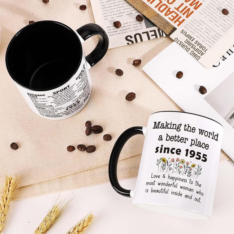 70th Birthday Coffee Mug Gift for Women - Vintage Design