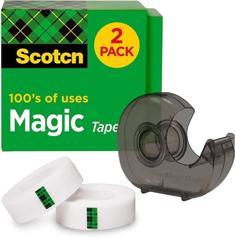 Writable Matte Gift Wrapping Tape Rolls with Refillable Dispenser