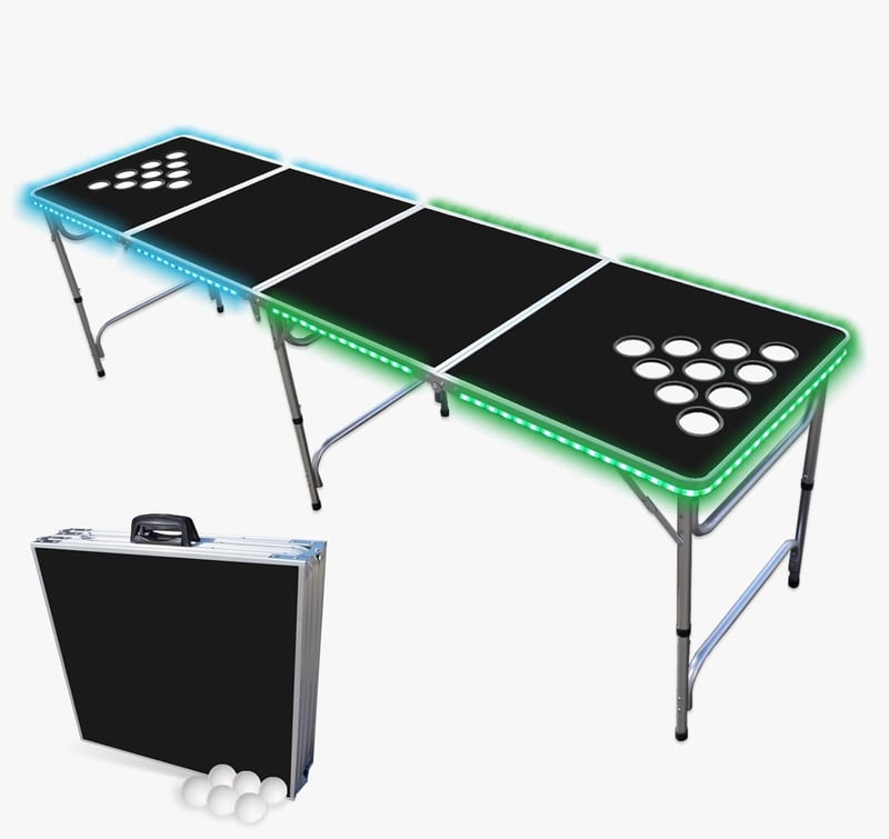 Regulation Beer Pong Table with LED Lights & Custom Graphics