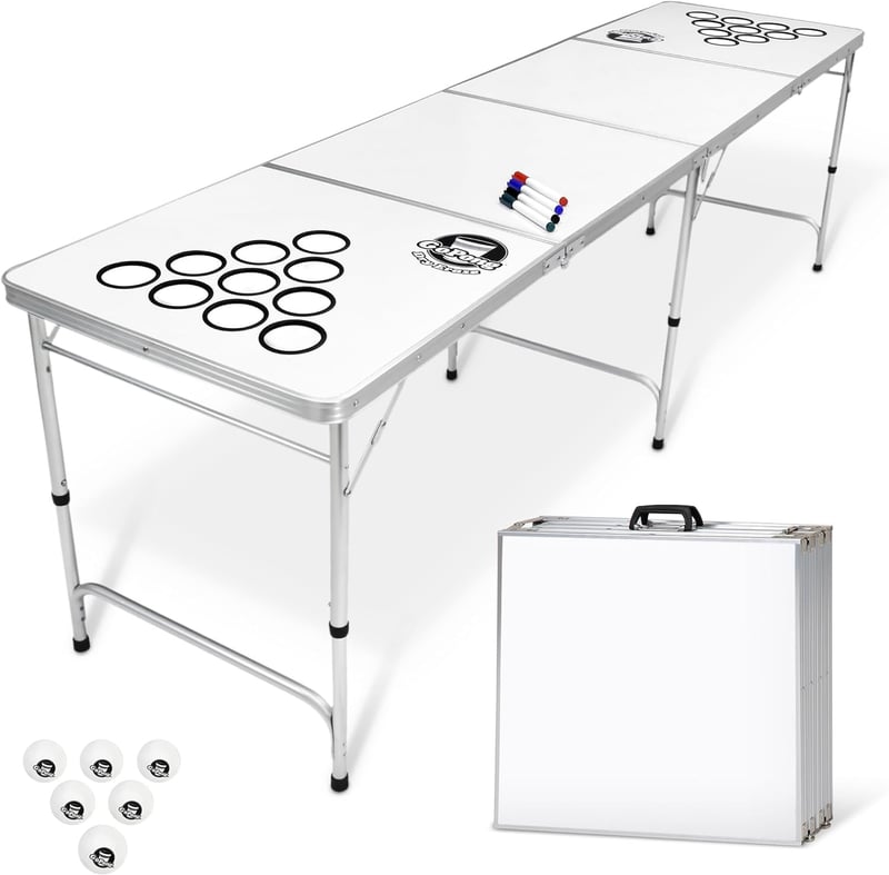 Portable Beer Pong Table - Customizable Dry Erase Surface
