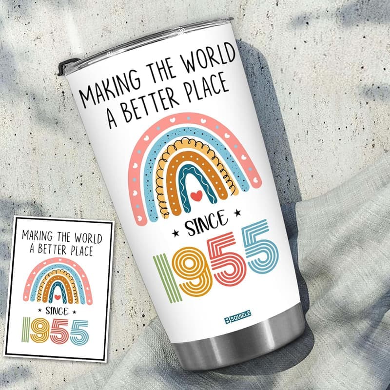 70th Birthday Tumbler - Making The World Since 1955, 20 oz