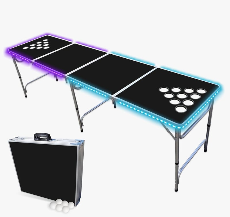 8-Foot Folding Beer Pong Table with Customizable Options
