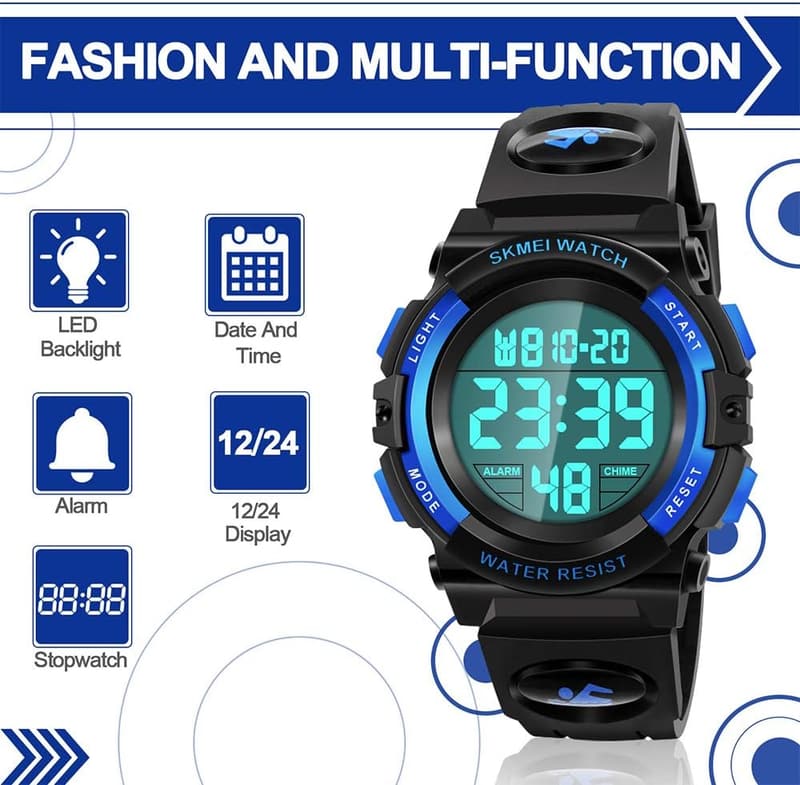 Kids Waterproof LED Digital Watch – Perfect Gift for Children