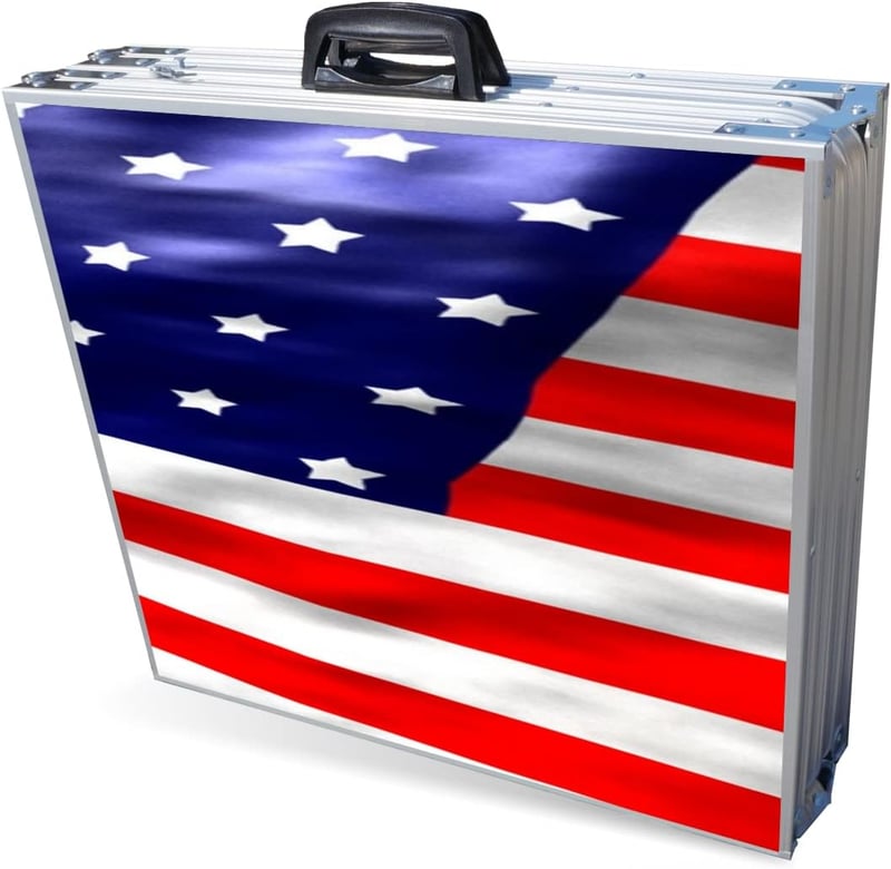 America Edition 8-Foot Professional Beer Pong Table with LED Lights