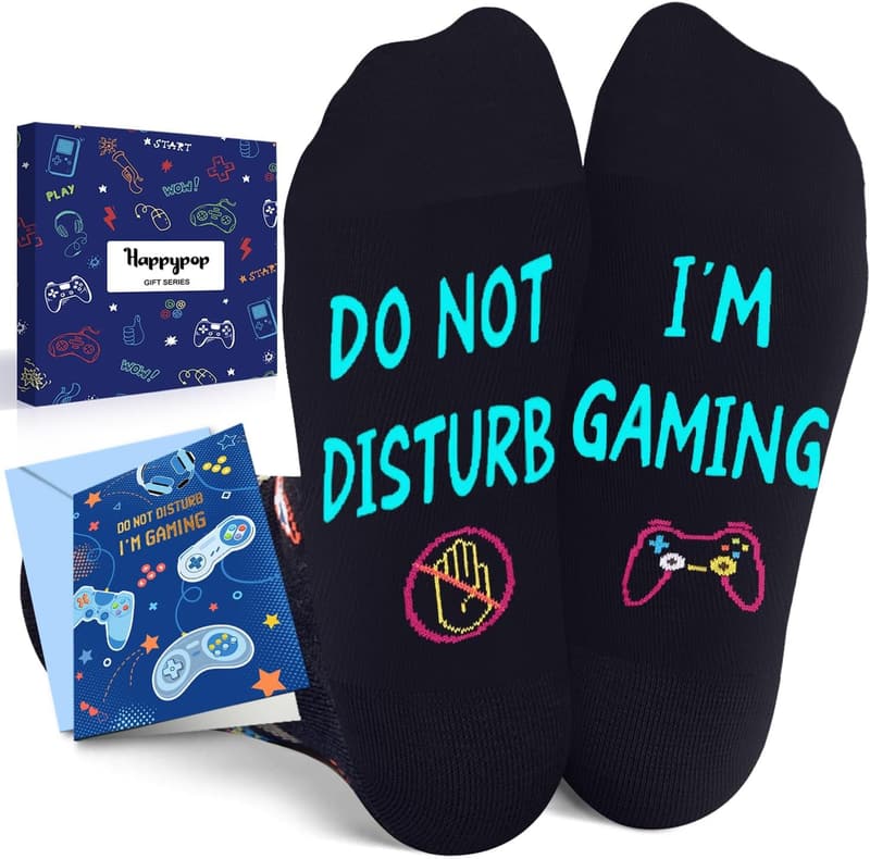 Gamer Gifts: Video Game Socks & Greeting Card for Teens