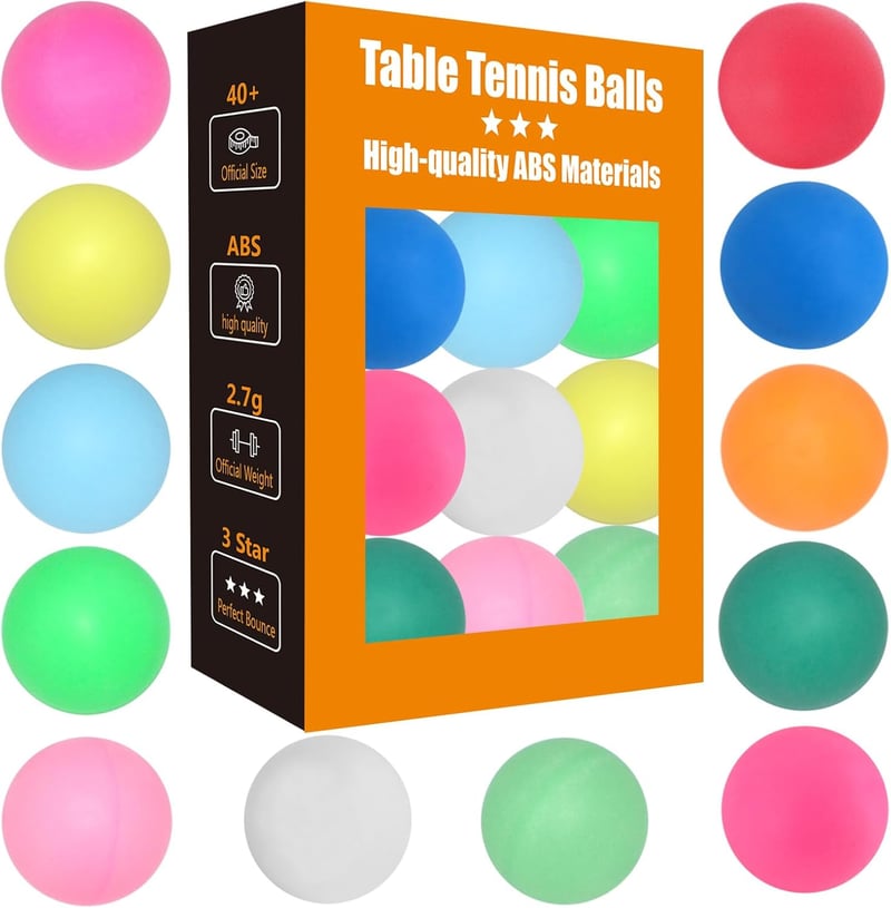 Colored 3-Star Table Tennis Balls – 12, 50, or 100 Pack