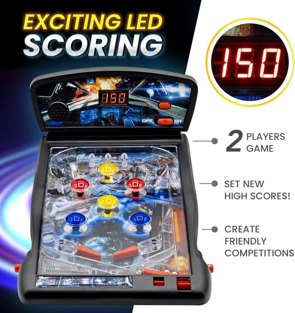 Interactive Pinball Game with LED Scoring – Fun Gift for Kids & Adults