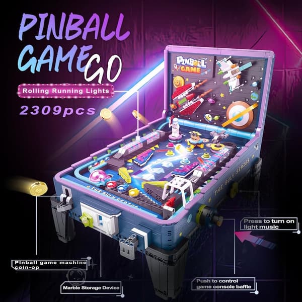 Space Wars Pinball Machine Building Block Toy - 2309 PCS, DIY