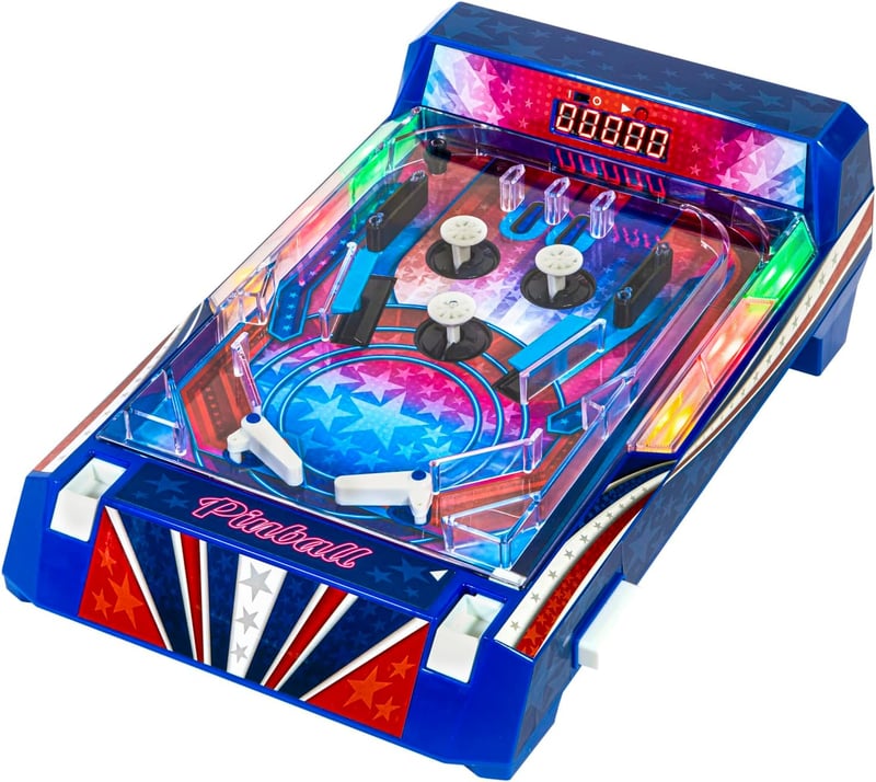 Tabletop Pinball Game with LED Lights & Sound Effects