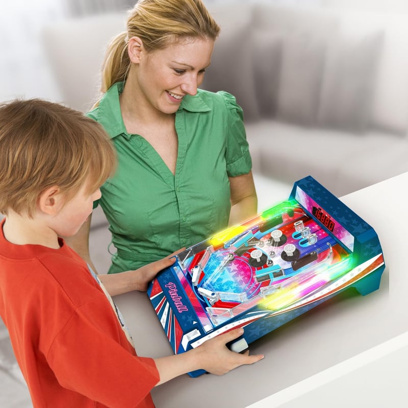 Tabletop Pinball Game with LED Lights & Sound Effects