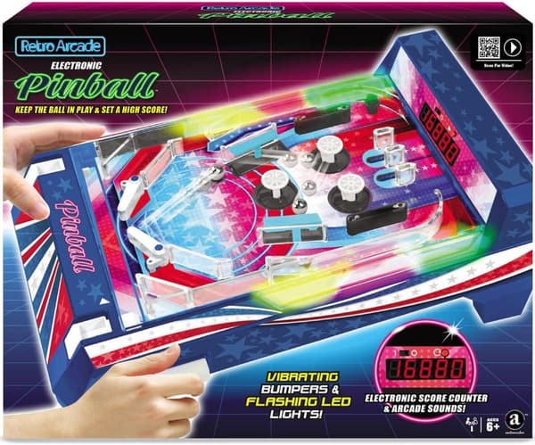 Tabletop Pinball Game with LED Lights & Sound Effects