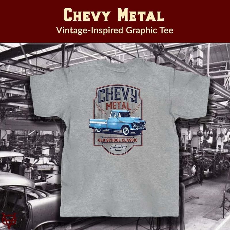 Chevy Metal Men's Graphic T-Shirt - Vintage Style Gift for Him
