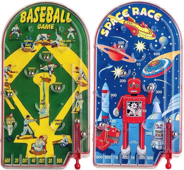 Space Race & Home Run! Classic Pinball Game Set - 2 Pack