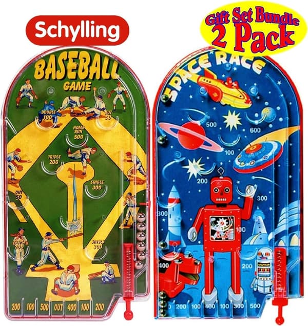 Space Race & Home Run! Classic Pinball Game Set - 2 Pack